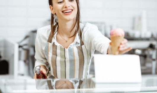 Ice cream seller in Croatia