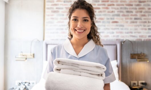 Maid in a hotel in Croatia.